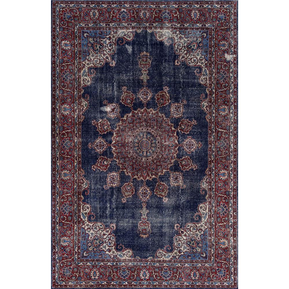 Dynamic Rugs 8886 530 Illusion 2 Ft. 1 In. X 3 Ft. 6 In. Rectangle Rug in Denim/Burgundy